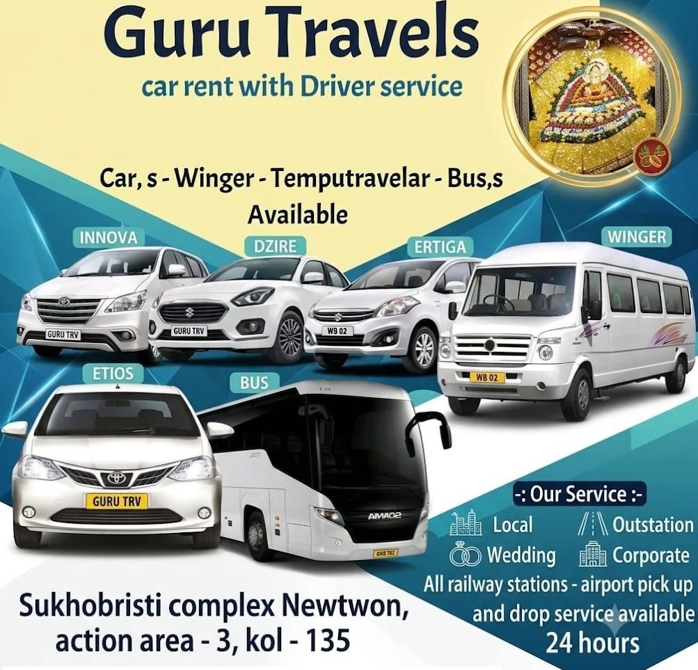 Guru Travels | Car Rental & Cab Service in Shapoorji Newtown Kolkata cover photo