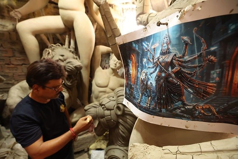 Deshapriya Club Durga Puja 2026 | AI Robot Durga | Kaliaganj, Uttar Dinajpur photo 3