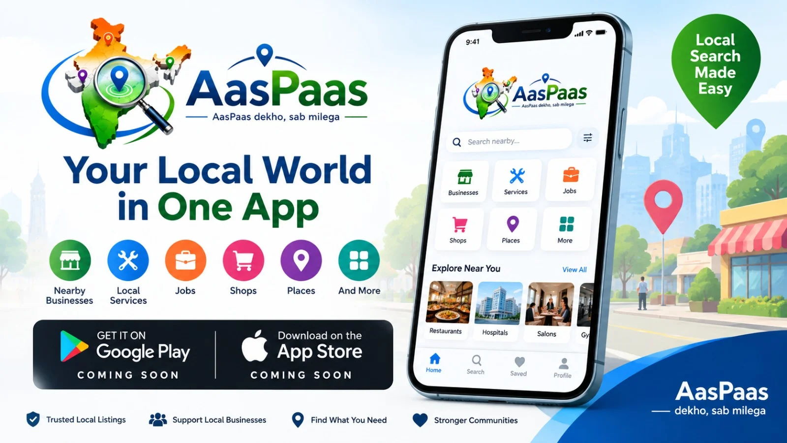 Discover nearby businesses with AasPaas